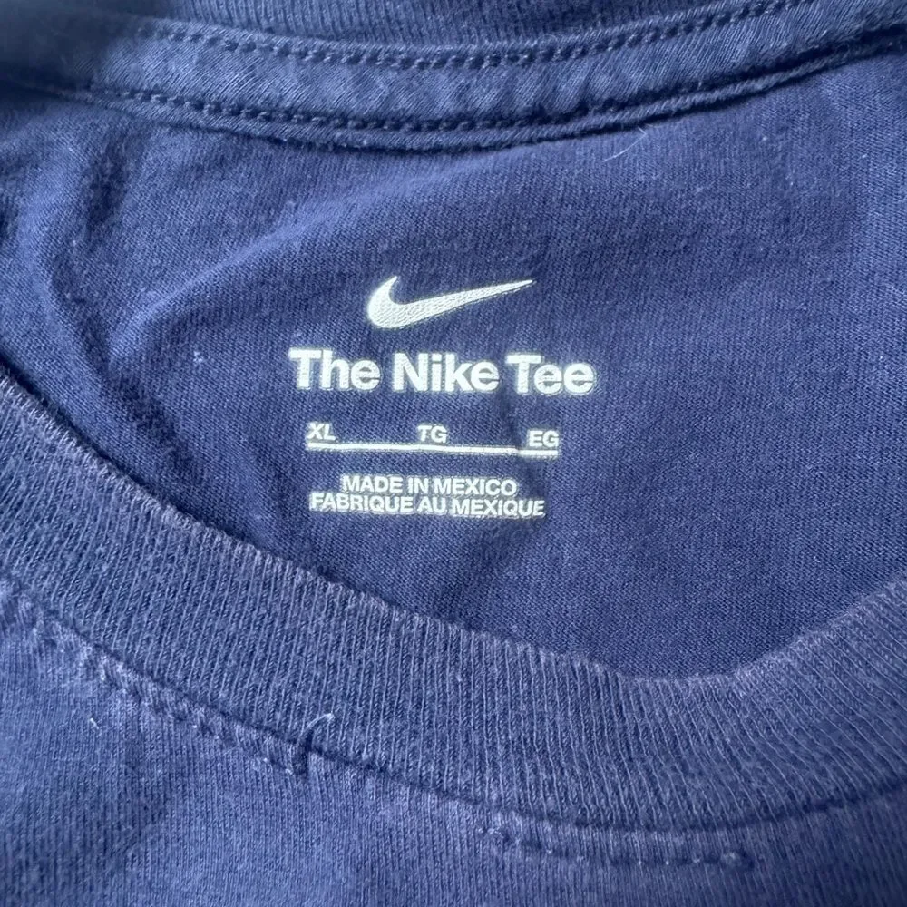 NIKE navy blue swoosh nike soccer T shirt